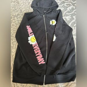 Graphic zip up jacket